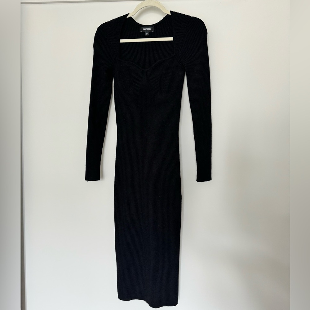 Express black sweater midi dress size M